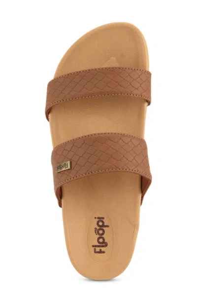 Floopi Double Strap Slide Sandal In Brown