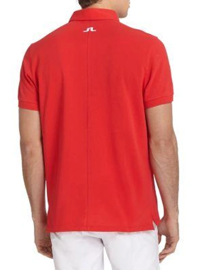 Shop J. Lindeberg Active Rubi Organic Cotton Polo Shirt In Red
