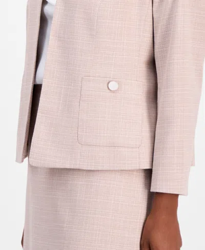 Kasper Women's Collarless Open-front Jacket In Neutral