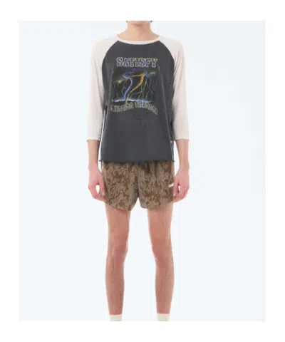 Satisfy Mothtech Distressed Three-quarter Sleeve T-shirt In Multi