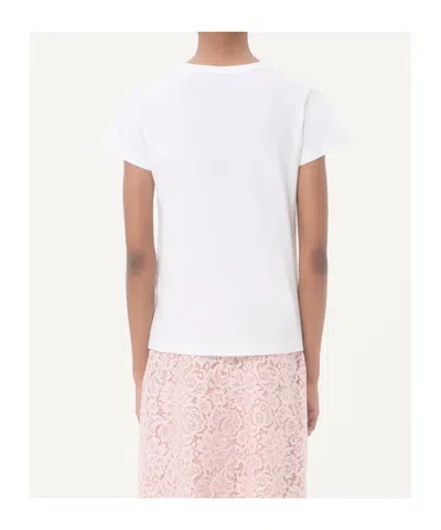 Valentino Womens Bianco Text-print Round-neck Cotton T-shirt In White