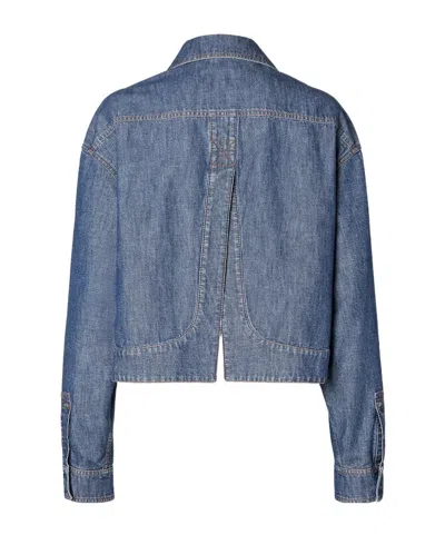 Fendi Logo-patch Patch-pocket Jacket In Blue