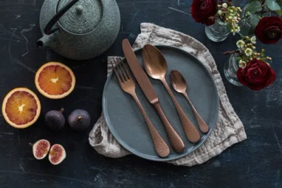 Mepra Epoque Pewter Flatware Set In Brown