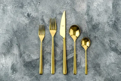 Mepra Linea Flatware Set In Gold