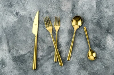 Mepra Linea Flatware Set In Gold