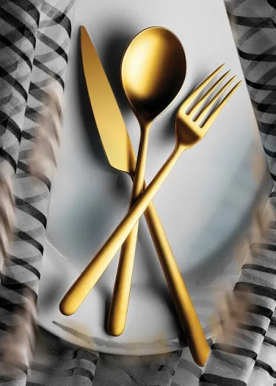 Mepra Linea Flatware Set In Gold