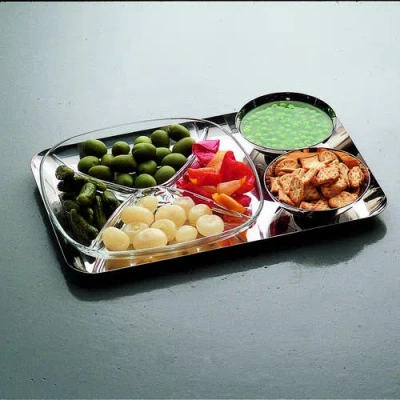 Mepra Uno Rectangular Serving Tray In Silver