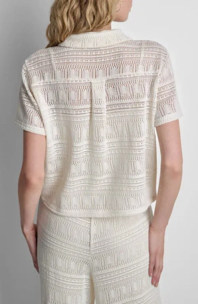 Dkny Open Stitch Button-up Shirt In White
