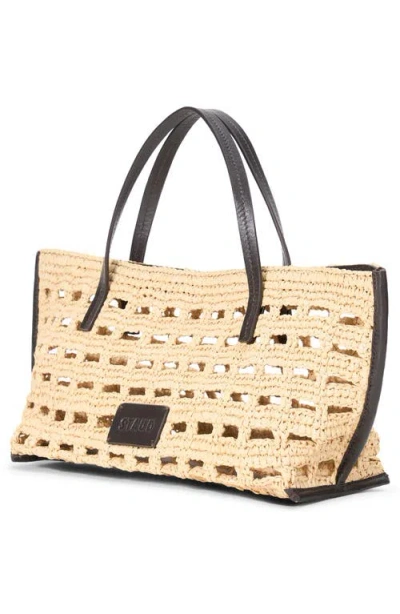Staud Mini Christos Raffia Tote In Pattern