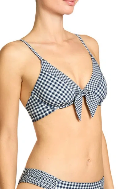 Robin Piccone Brigitte Tie Front Underwire Bikini Top In Multi