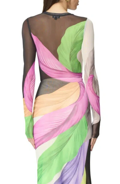Afrm Kaylee Print Mesh Top In Multi