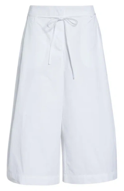 Jacquemus Le Marin High-rise Cotton-poplin Wide-leg Shorts In White