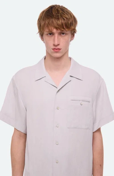 Helmut Lang Solid Camp Shirt In Purple