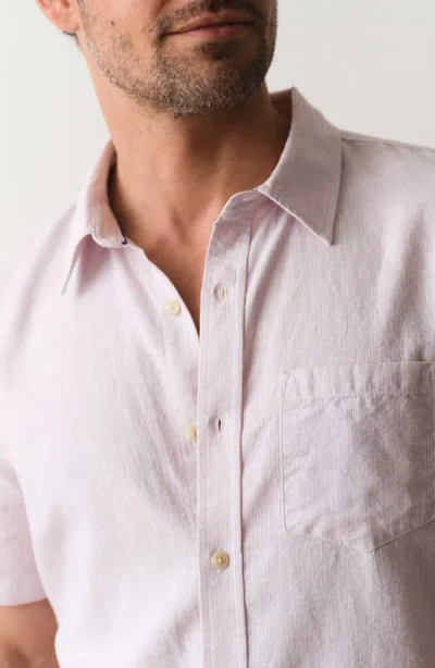 Marine Layer Better-than-linen Hemp Blend Short Sleeve Button-up Shirt In Multi