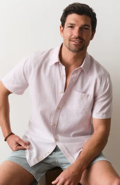 Marine Layer Better-than-linen Hemp Blend Short Sleeve Button-up Shirt In Multi