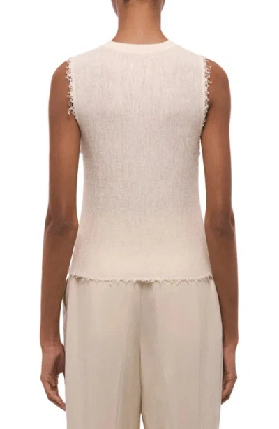 Helmut Lang Raw Edge Linen Blend Sweater Tank In Neutral