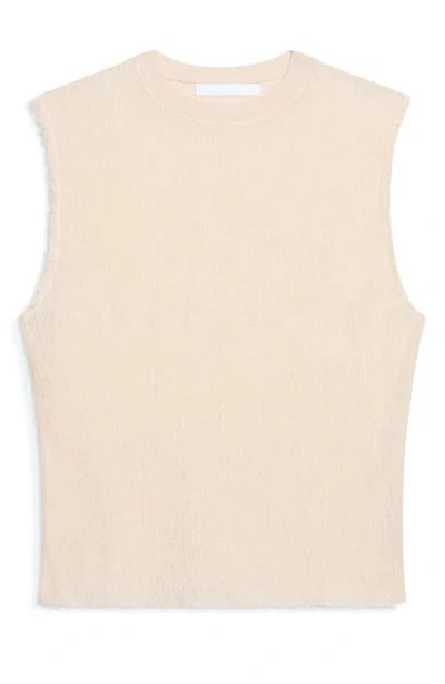 Helmut Lang Raw Edge Linen Blend Sweater Tank In Neutral
