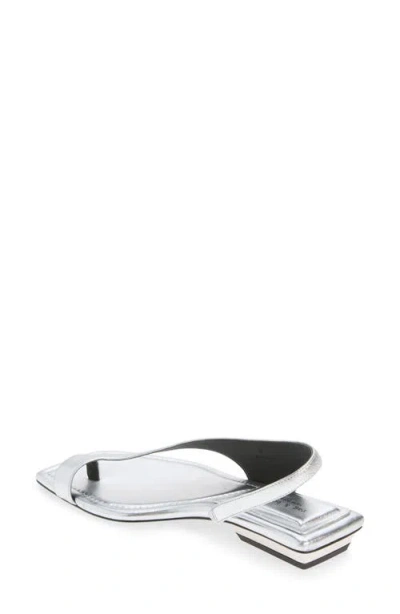 Rag & Bone Live Flat Sandal In Silver