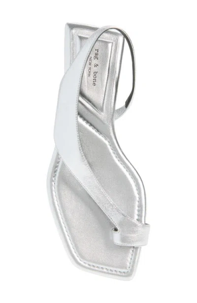 Rag & Bone Live Flat Sandal In Silver