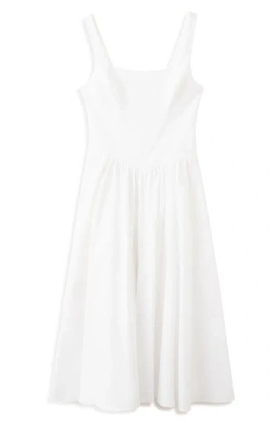 Mango A-line Dress With Open Back In White
