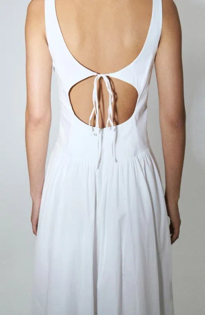 Mango A-line Dress With Open Back In White
