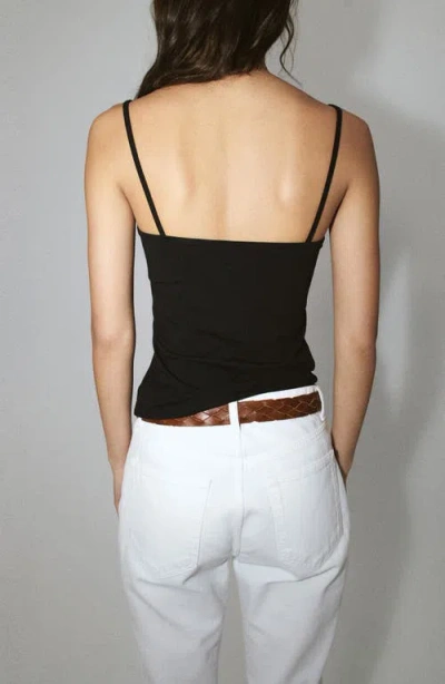 Mango Featuring Hailey Bieber Mimi Top In Black