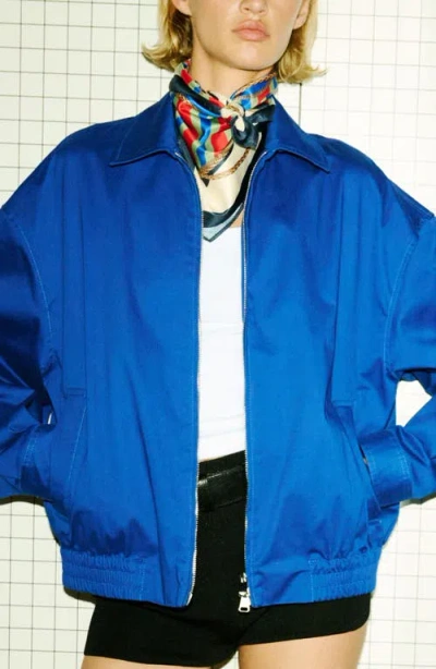 Mango Featuring Hailey Bieber Mutis Oversize Jacket In Blue