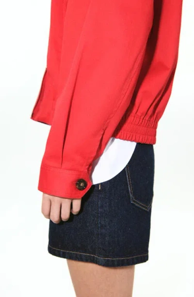 Mango Featuring Hailey Bieber Mutis Oversize Jacket In Red