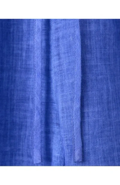 Mango Linen Drawstring Pants In Blue