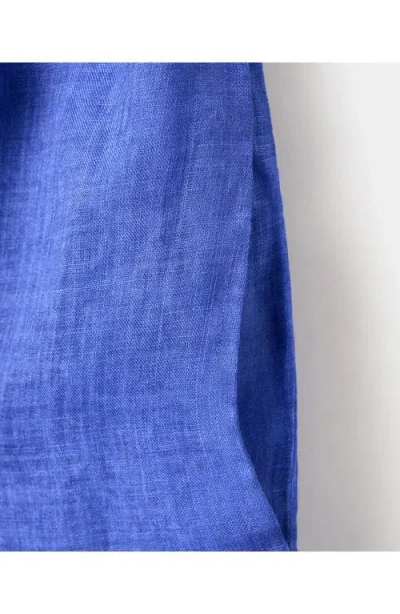 Mango Linen Drawstring Pants In Blue