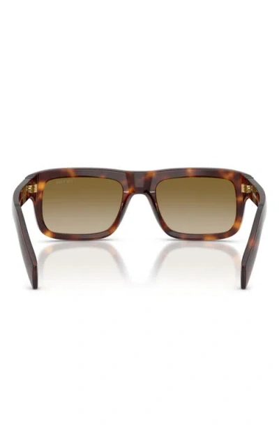 Prada 56mm Gradient Rectangular Sunglasses In Brown