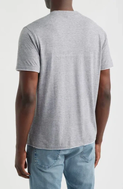 Ag Como Double Layer Crewneck T-shirt In Gray