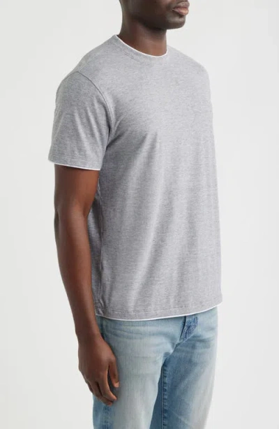 Ag Como Double Layer Crewneck T-shirt In Gray