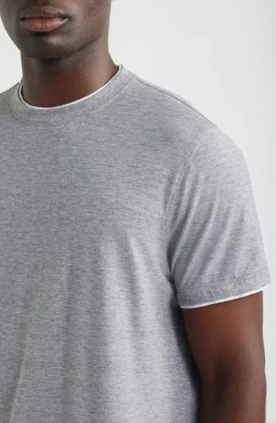 Ag Como Double Layer Crewneck T-shirt In Gray