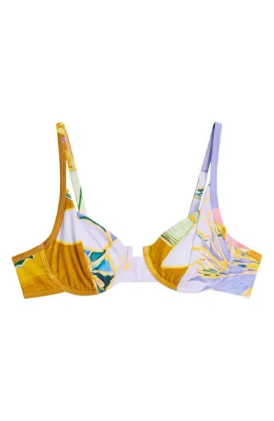 Desigual Printed Triangle Bikini Top In Multi