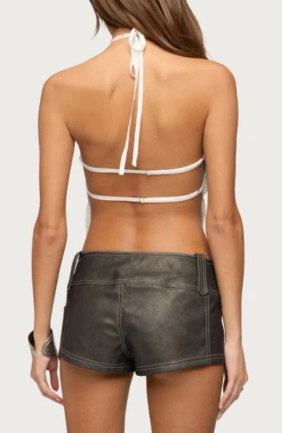Edikted Amit Tiered Chiffon Backless Top In White