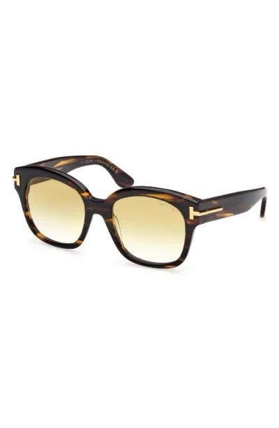 Tom Ford 55mm Icon Square Gradient Sunglasses In Brown