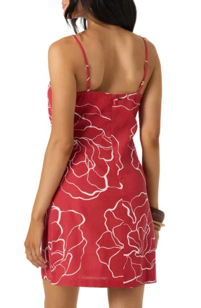 O'neill Cecilia Floral Print Sleeveless Minidress In Brown