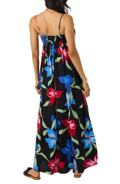 O'neill Nickie Floral Print Sleeveless Maxi Dress In Blue