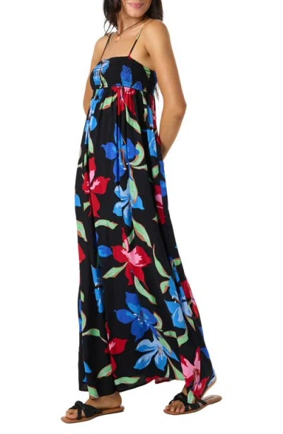 O'neill Nickie Floral Print Sleeveless Maxi Dress In Blue