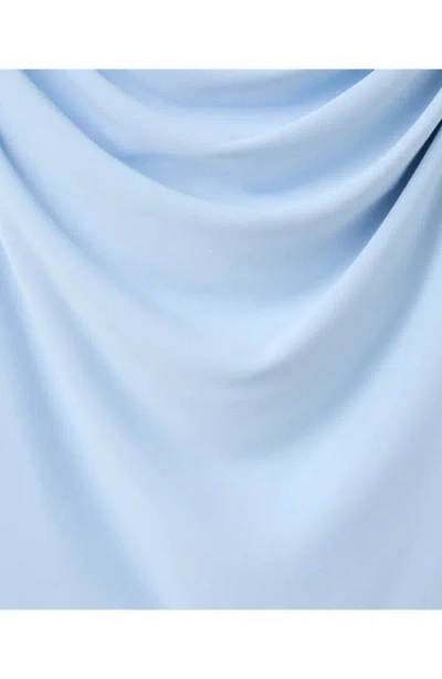 Mango Drape Detail Open Back Top In Blue