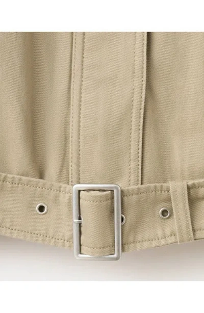 Mango Denim Jacket With Belt In Green