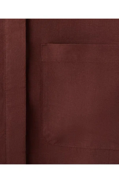 Mango Pocket Lyocell Overshirt In Burgundy
