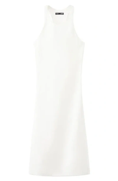 Mango Open Back Satin Top In White