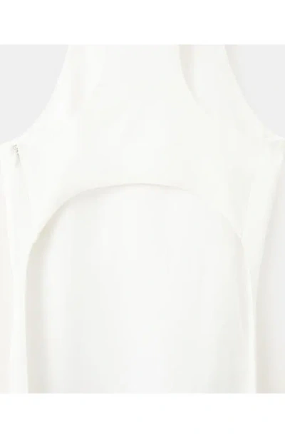 Mango Open Back Satin Top In White