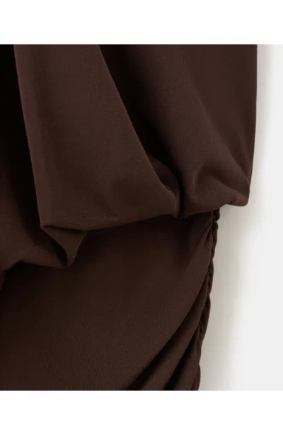 Mango Drape Sleeveless Minidress In Brown