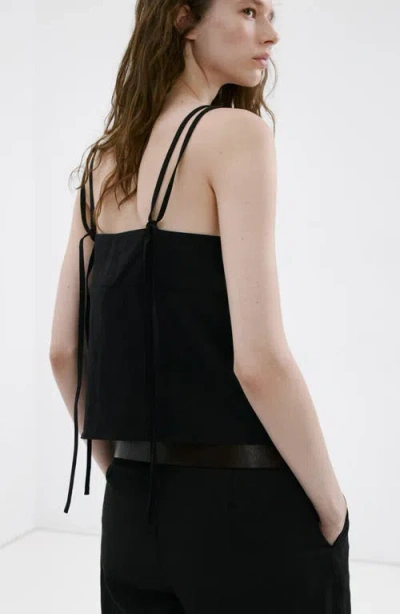 Mango Double Strap Camisole In Black