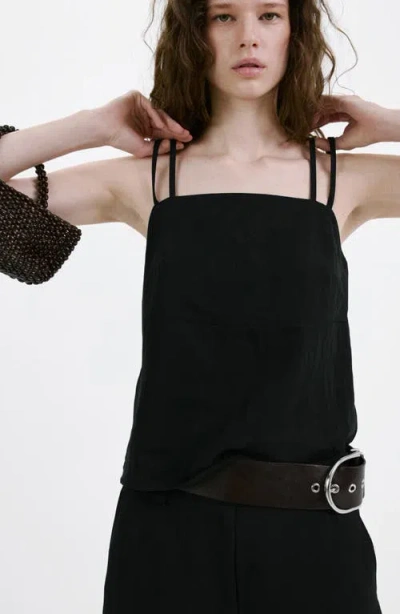 Mango Double Strap Camisole In Black