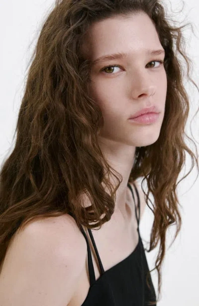 Mango Double Strap Camisole In Black