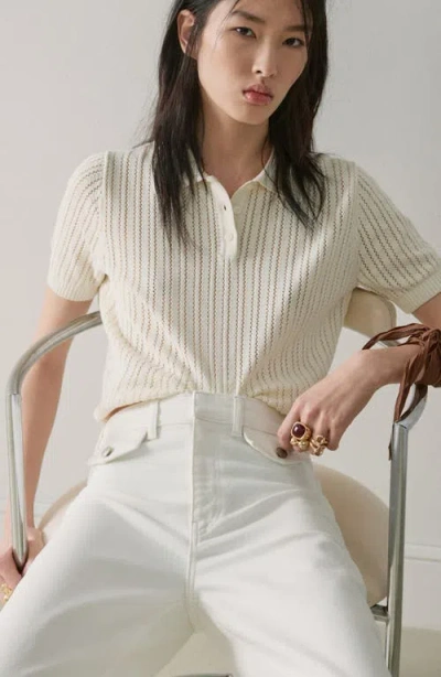Mango Flap Pocket Jeans In Neutral
